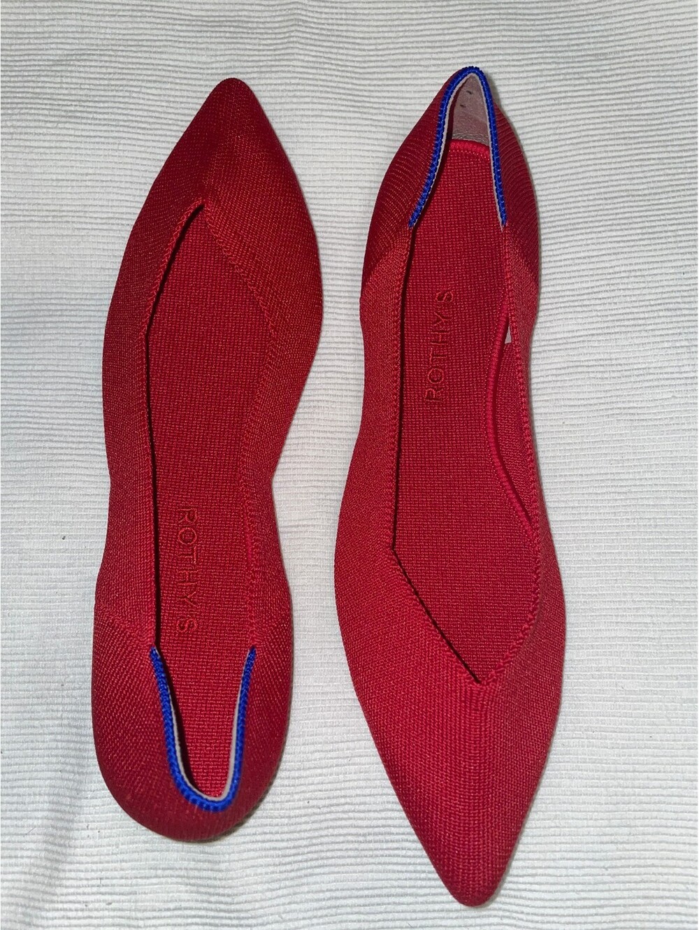 Rothy's Point Red Shoes Flats Loafers Slip Ons Size 8 New